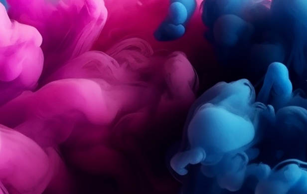 Paint Ink drop in water, Motion color explosion smoke, Blue pink color fluid splash vapor cloud on glitter dust texture black abstract art background; Shutterstock ID 2313909587; purchase_order: -; job: -; client: -; other: -
